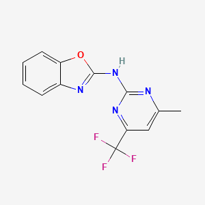 molecular formula C13H9F3N4O B5515902 N-[4-methyl-6-(trifluoromethyl)-2-pyrimidinyl]-1,3-benzoxazol-2-amine 