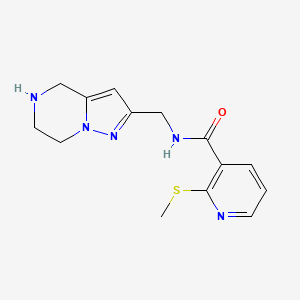 molecular formula C14H17N5OS B5515929 2-(methylthio)-N-(4,5,6,7-tetrahydropyrazolo[1,5-a]pyrazin-2-ylmethyl)nicotinamide hydrochloride 
