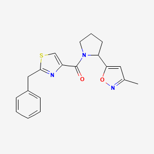 molecular formula C19H19N3O2S B5515938 5-{1-[(2-benzyl-1,3-thiazol-4-yl)carbonyl]-2-pyrrolidinyl}-3-methylisoxazole 