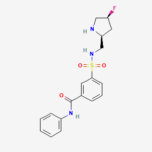 3-[({[(2S,4S)-4-fluoro-2-pyrrolidinyl]methyl}amino)sulfonyl]-N-phenylbenzamide hydrochloride