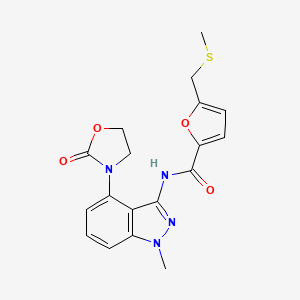 N-[1-methyl-4-(2-oxo-1,3-oxazolidin-3-yl)-1H-indazol-3-yl]-5-[(methylthio)methyl]-2-furamide