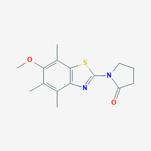 B055169 2-Pyrrolidinone, 1-(6-methoxy-4,5,7-trimethyl-2-benzothiazolyl)- CAS No. 120165-64-2