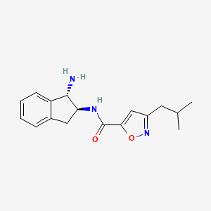 molecular formula C17H21N3O2 B5516945 N-[(1S,2S)-1-amino-2,3-dihydro-1H-inden-2-yl]-3-isobutyl-5-isoxazolecarboxamide 