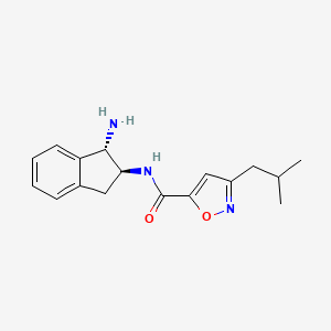 molecular formula C17H21N3O2 B5516945 N-[(1S,2S)-1-氨基-2,3-二氢-1H-茚-2-基]-3-异丁基-5-异恶唑甲酰胺 