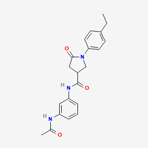 N-[3-(acetylamino)phenyl]-1-(4-ethylphenyl)-5-oxo-3-pyrrolidinecarboxamide