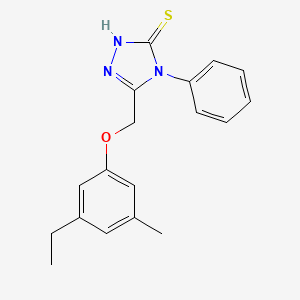 molecular formula C18H19N3OS B5516959 5-[(3-ethyl-5-methylphenoxy)methyl]-4-phenyl-4H-1,2,4-triazole-3-thiol 