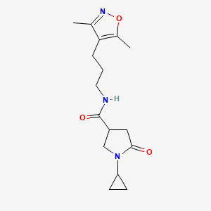 1-cyclopropyl-N-[3-(3,5-dimethyl-4-isoxazolyl)propyl]-5-oxo-3-pyrrolidinecarboxamide