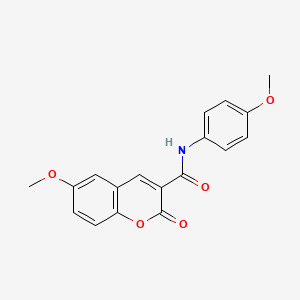 molecular formula C18H15NO5 B5516980 6-methoxy-N-(4-methoxyphenyl)-2-oxo-2H-chromene-3-carboxamide 