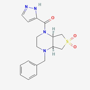 molecular formula C17H20N4O3S B5516981 (4aR*,7aS*)-1-benzyl-4-(1H-pyrazol-3-ylcarbonyl)octahydrothieno[3,4-b]pyrazine 6,6-dioxide 