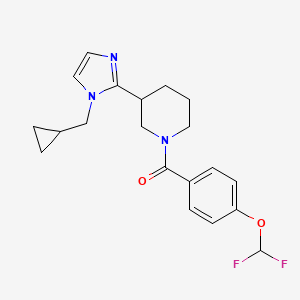 molecular formula C20H23F2N3O2 B5516986 3-[1-(环丙基甲基)-1H-咪唑-2-基]-1-[4-(二氟甲氧基)苯甲酰基]哌啶 