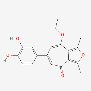 molecular formula C19H18O5 B5516992 6-(3,4-二羟基苯基)-8-乙氧基-1,3-二甲基-4H-环庚并[c]呋喃-4-酮 
