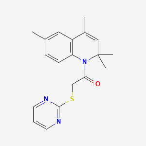 molecular formula C19H21N3OS B5516999 2,2,4,6-tetramethyl-1-[(2-pyrimidinylthio)acetyl]-1,2-dihydroquinoline 