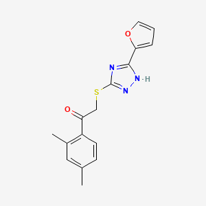 molecular formula C16H15N3O2S B5517004 1-(2,4-dimethylphenyl)-2-{[5-(2-furyl)-4H-1,2,4-triazol-3-yl]thio}ethanone 