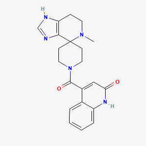 molecular formula C21H23N5O2 B5517035 4-[(5-methyl-1,5,6,7-tetrahydro-1'H-spiro[imidazo[4,5-c]pyridine-4,4'-piperidin]-1'-yl)carbonyl]quinolin-2(1H)-one 