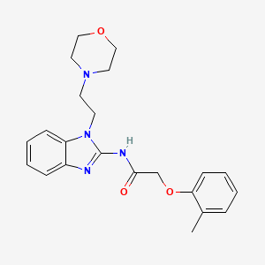 molecular formula C22H26N4O3 B5517041 2-(2-methylphenoxy)-N-{1-[2-(4-morpholinyl)ethyl]-1H-benzimidazol-2-yl}acetamide 