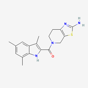 molecular formula C18H20N4OS B5517056 5-[(3,5,7-trimethyl-1H-indol-2-yl)carbonyl]-4,5,6,7-tetrahydro[1,3]thiazolo[5,4-c]pyridin-2-amine 
