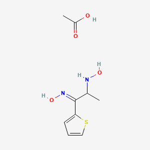 molecular formula C9H14N2O4S B5517068 2-(hydroxyamino)-1-(2-thienyl)-1-propanone oxime acetate (salt) 