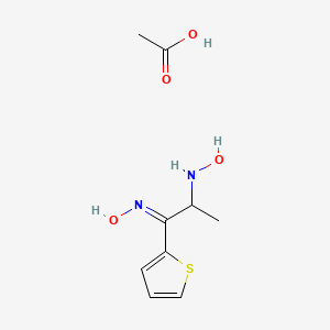 molecular formula C9H14N2O4S B5517068 2-(羟氨基)-1-(2-噻吩基)-1-丙酮肟乙酸盐（盐） 