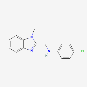 molecular formula C15H14ClN3 B5517139 (4-chlorophenyl)[(1-methyl-1H-benzimidazol-2-yl)methyl]amine 
