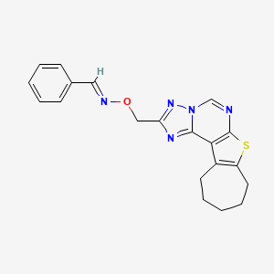 molecular formula C20H19N5OS B5517170 benzaldehyde O-(9,10,11,12-tetrahydro-8H-cyclohepta[4,5]thieno[3,2-e][1,2,4]triazolo[1,5-c]pyrimidin-2-ylmethyl)oxime 
