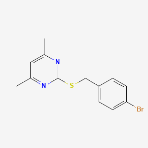molecular formula C13H13BrN2S B5517178 2-[(4-bromobenzyl)thio]-4,6-dimethylpyrimidine 