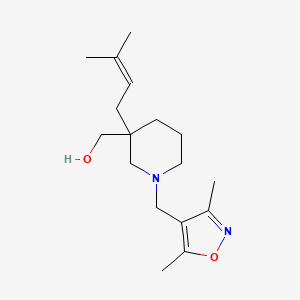 molecular formula C17H28N2O2 B5517198 [1-[(3,5-二甲基异恶唑-4-基)甲基]-3-(3-甲基丁-2-烯-1-基)哌啶-3-基]甲醇 