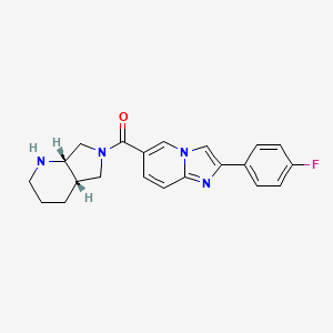molecular formula C21H21FN4O B5517202 2-(4-fluorophenyl)-6-[rel-(4aS,7aS)-octahydro-6H-pyrrolo[3,4-b]pyridin-6-ylcarbonyl]imidazo[1,2-a]pyridine dihydrochloride 