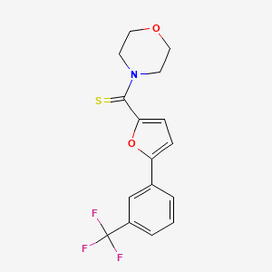 molecular formula C16H14F3NO2S B5517215 4-({5-[3-(trifluoromethyl)phenyl]-2-furyl}carbonothioyl)morpholine 