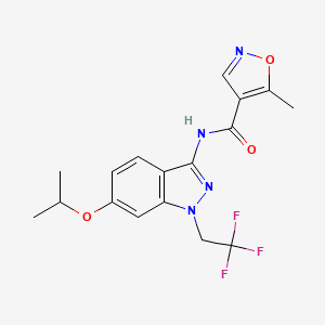 molecular formula C17H17F3N4O3 B5517223 N-[6-isopropoxy-1-(2,2,2-trifluoroethyl)-1H-indazol-3-yl]-5-methylisoxazole-4-carboxamide 