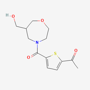 molecular formula C13H17NO4S B5517229 1-(5-{[6-(羟甲基)-1,4-恶杂环己烷-4-基]羰基}-2-噻吩基)乙酮 