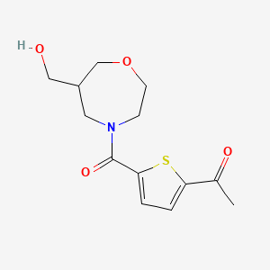 molecular formula C13H17NO4S B5517229 1-(5-{[6-(hydroxymethyl)-1,4-oxazepan-4-yl]carbonyl}-2-thienyl)ethanone 