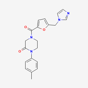 molecular formula C20H20N4O3 B5517244 4-[5-(1H-咪唑-1-基甲基)-2-呋喃酰基]-1-(4-甲苯甲基)-2-哌嗪酮 