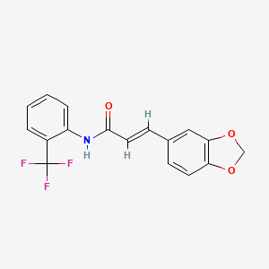 molecular formula C17H12F3NO3 B5517261 3-(1,3-苯并二氧杂环-5-基)-N-[2-(三氟甲基)苯基]丙烯酰胺 