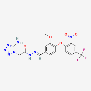 molecular formula C18H15F3N8O5 B5517276 2-(5-amino-1H-tetrazol-1-yl)-N'-{3-methoxy-4-[2-nitro-4-(trifluoromethyl)phenoxy]benzylidene}acetohydrazide 