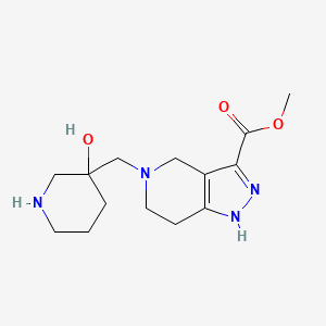 molecular formula C14H22N4O3 B5517279 methyl 5-[(3-hydroxy-3-piperidinyl)methyl]-4,5,6,7-tetrahydro-1H-pyrazolo[4,3-c]pyridine-3-carboxylate dihydrochloride 