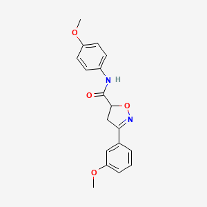 molecular formula C18H18N2O4 B5517306 3-(3-methoxyphenyl)-N-(4-methoxyphenyl)-4,5-dihydro-5-isoxazolecarboxamide 