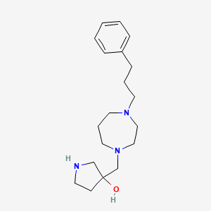 molecular formula C19H31N3O B5517307 3-{[4-(3-phenylpropyl)-1,4-diazepan-1-yl]methyl}-3-pyrrolidinol dihydrochloride 