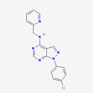 molecular formula C17H13ClN6 B5517309 1-(4-chlorophenyl)-N-(2-pyridinylmethyl)-1H-pyrazolo[3,4-d]pyrimidin-4-amine 