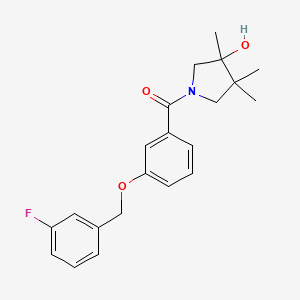 molecular formula C21H24FNO3 B5517316 1-{3-[(3-fluorobenzyl)oxy]benzoyl}-3,4,4-trimethylpyrrolidin-3-ol 