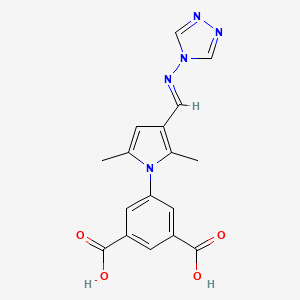 molecular formula C17H15N5O4 B5517317 5-{2,5-二甲基-3-[(4H-1,2,4-三唑-4-亚氨基)甲基]-1H-吡咯-1-基}邻苯二甲酸 