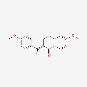molecular formula C19H18O3 B5517328 6-methoxy-2-(4-methoxybenzylidene)-3,4-dihydro-1(2H)-naphthalenone CAS No. 87384-01-8