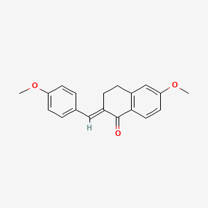 molecular formula C19H18O3 B5517328 6-甲氧基-2-(4-甲氧基亚苄基)-3,4-二氢-1(2H)-萘酮 CAS No. 87384-01-8