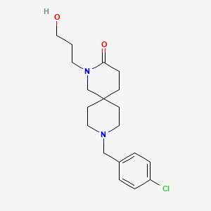 molecular formula C19H27ClN2O2 B5517354 9-(4-chlorobenzyl)-2-(3-hydroxypropyl)-2,9-diazaspiro[5.5]undecan-3-one 