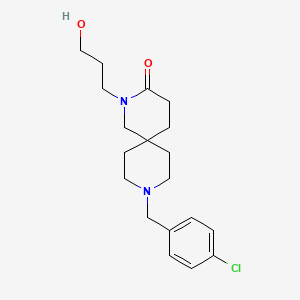 molecular formula C19H27ClN2O2 B5517354 9-(4-氯苄基)-2-(3-羟丙基)-2,9-二氮杂螺[5.5]十一烷-3-酮 