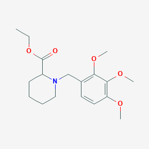 molecular formula C18H27NO5 B5517367 ethyl 1-(2,3,4-trimethoxybenzyl)-2-piperidinecarboxylate 