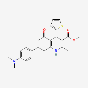molecular formula C24H26N2O3S B5517381 7-[4-(二甲氨基)苯基]-2-甲基-5-氧代-4-(2-噻吩基)-1,4,5,6,7,8-六氢-3-喹啉甲酸甲酯 