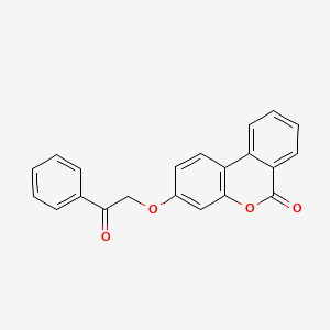 molecular formula C21H14O4 B5517397 3-(2-氧代-2-苯乙氧基)-6H-苯并[c]色烯-6-酮 