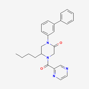 molecular formula C25H26N4O2 B5517400 1-(3-联苯基)-5-丁基-4-(2-吡嗪基羰基)-2-哌嗪酮 