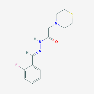 molecular formula C13H16FN3OS B5517427 N'-(2-氟苄叉亚甲基)-2-(4-硫吗啉基)乙酰肼 