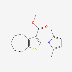 molecular formula C17H21NO2S B5517441 methyl 2-(2,5-dimethyl-1H-pyrrol-1-yl)-5,6,7,8-tetrahydro-4H-cyclohepta[b]thiophene-3-carboxylate 